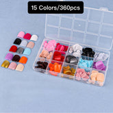15 Colors 360pcs /Set Press On Nails 24pcs/Color teo-FN09